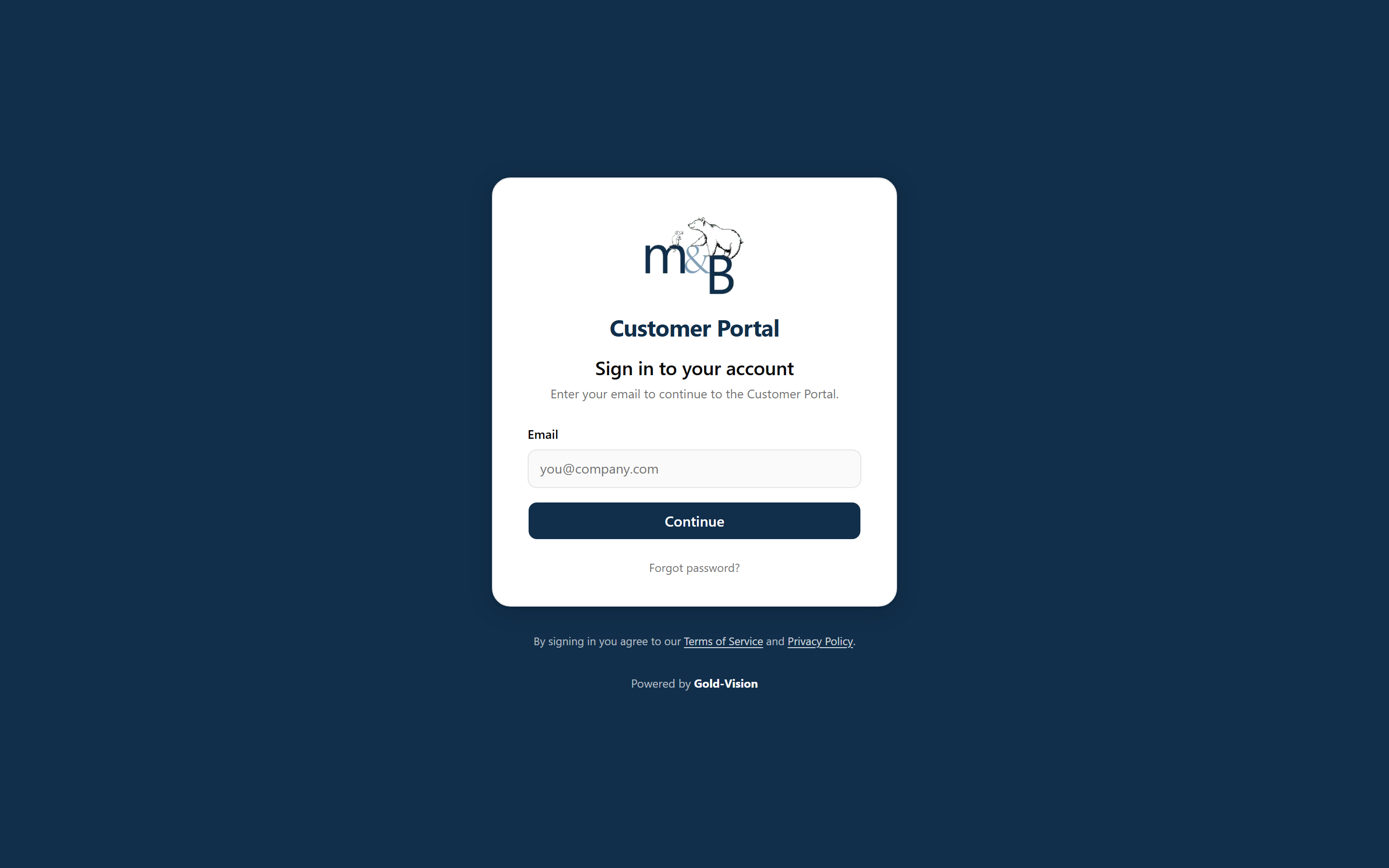 The sign-in page asking for an email address